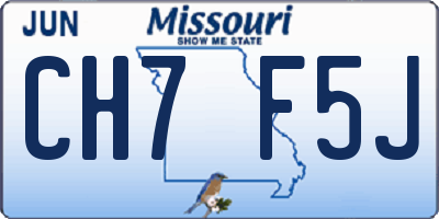 MO license plate CH7F5J