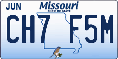 MO license plate CH7F5M