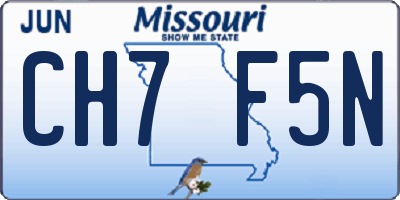 MO license plate CH7F5N
