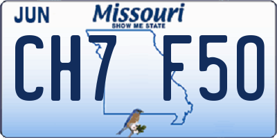 MO license plate CH7F5O