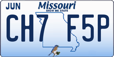 MO license plate CH7F5P