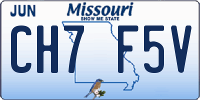 MO license plate CH7F5V