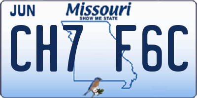 MO license plate CH7F6C