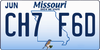MO license plate CH7F6D
