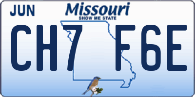 MO license plate CH7F6E