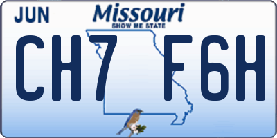 MO license plate CH7F6H