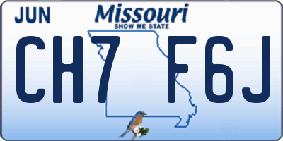 MO license plate CH7F6J