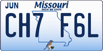 MO license plate CH7F6L