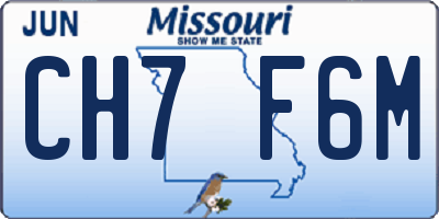 MO license plate CH7F6M
