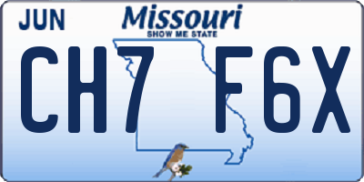 MO license plate CH7F6X