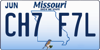 MO license plate CH7F7L