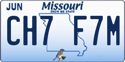 MO license plate CH7F7M