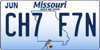 MO license plate CH7F7N
