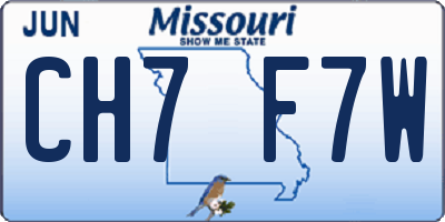 MO license plate CH7F7W