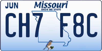 MO license plate CH7F8C