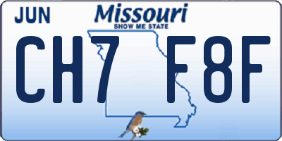 MO license plate CH7F8F