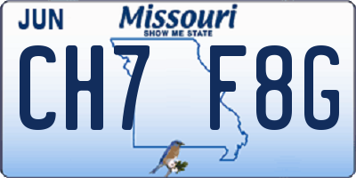 MO license plate CH7F8G