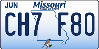 MO license plate CH7F8O