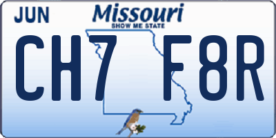 MO license plate CH7F8R