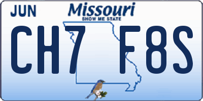 MO license plate CH7F8S