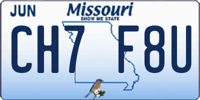 MO license plate CH7F8U