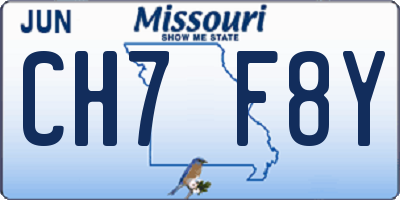 MO license plate CH7F8Y