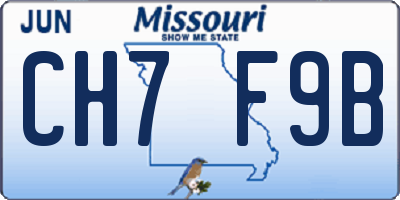 MO license plate CH7F9B