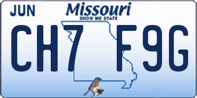 MO license plate CH7F9G