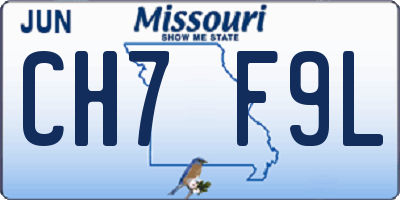 MO license plate CH7F9L