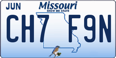 MO license plate CH7F9N