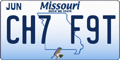 MO license plate CH7F9T