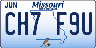 MO license plate CH7F9U
