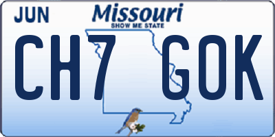 MO license plate CH7G0K