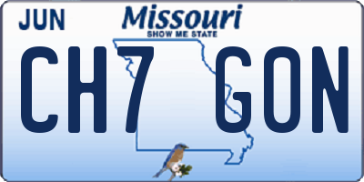 MO license plate CH7G0N