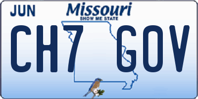 MO license plate CH7G0V