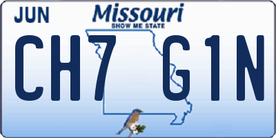 MO license plate CH7G1N