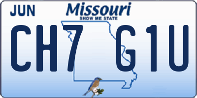 MO license plate CH7G1U