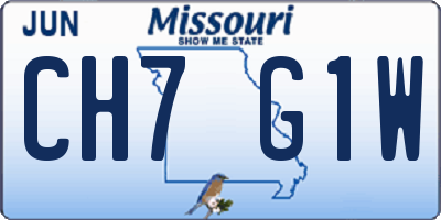 MO license plate CH7G1W