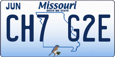 MO license plate CH7G2E