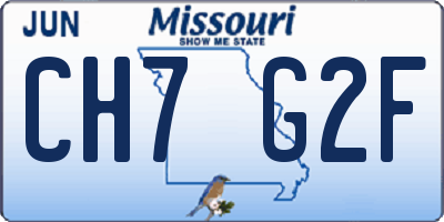 MO license plate CH7G2F