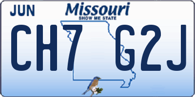 MO license plate CH7G2J