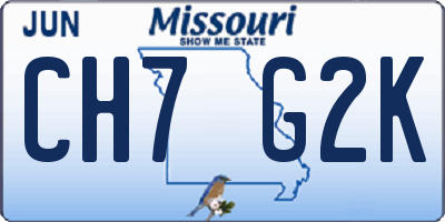 MO license plate CH7G2K