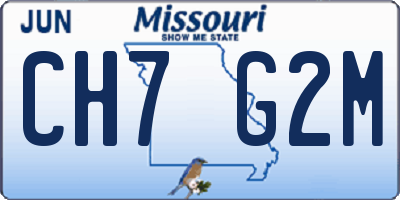 MO license plate CH7G2M