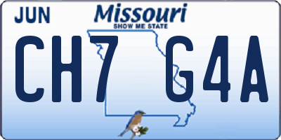 MO license plate CH7G4A