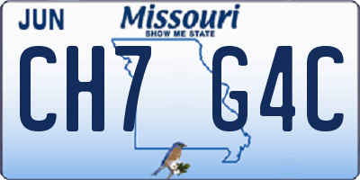 MO license plate CH7G4C