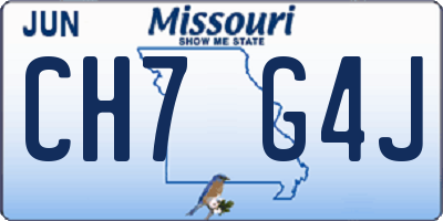 MO license plate CH7G4J