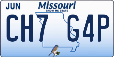 MO license plate CH7G4P