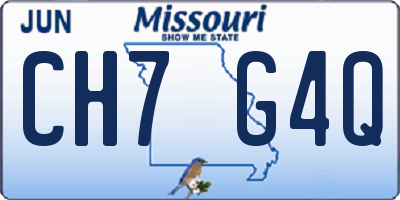 MO license plate CH7G4Q
