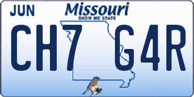MO license plate CH7G4R