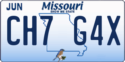MO license plate CH7G4X